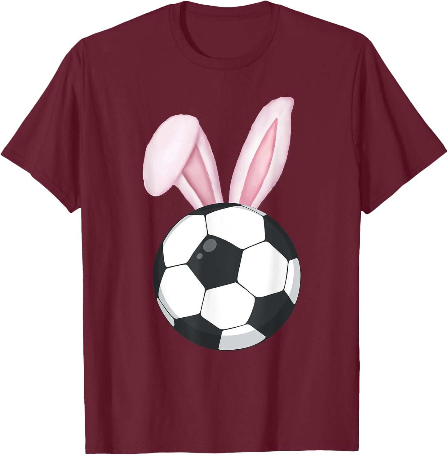 Easter Soccer Ball Easter Day Funny Easter Bunny Soccer T-Shirt - T-Shirt | Maroon