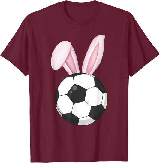Easter Soccer Ball Easter Day Funny Easter Bunny Soccer T-Shirt - T-Shirt | Maroon