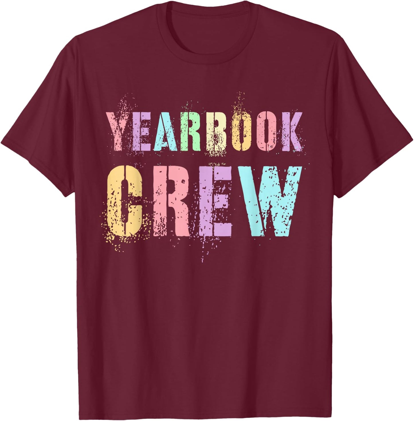 Vintage YEARBOOK CREW Literary Club School Publication Nerd T-Shirt - T-Shirt | Maroon