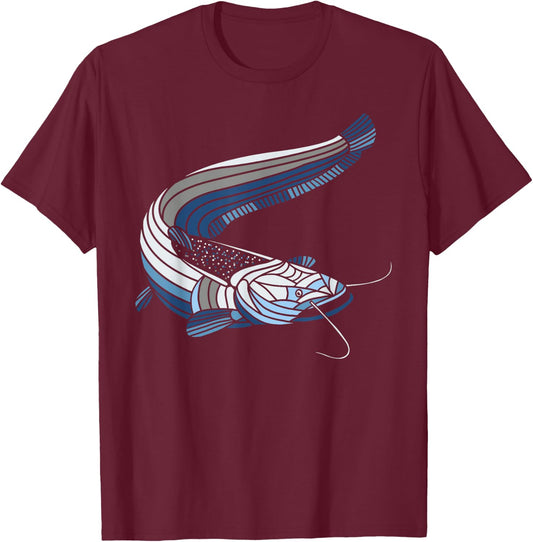 Wels Catfish Sheatfish T-Shirt - T-Shirt | Maroon