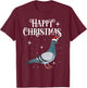 Happy Christmas Santa Hat Pigeon Breeders Birding T-Shirt - T-Shirt | Maroon
