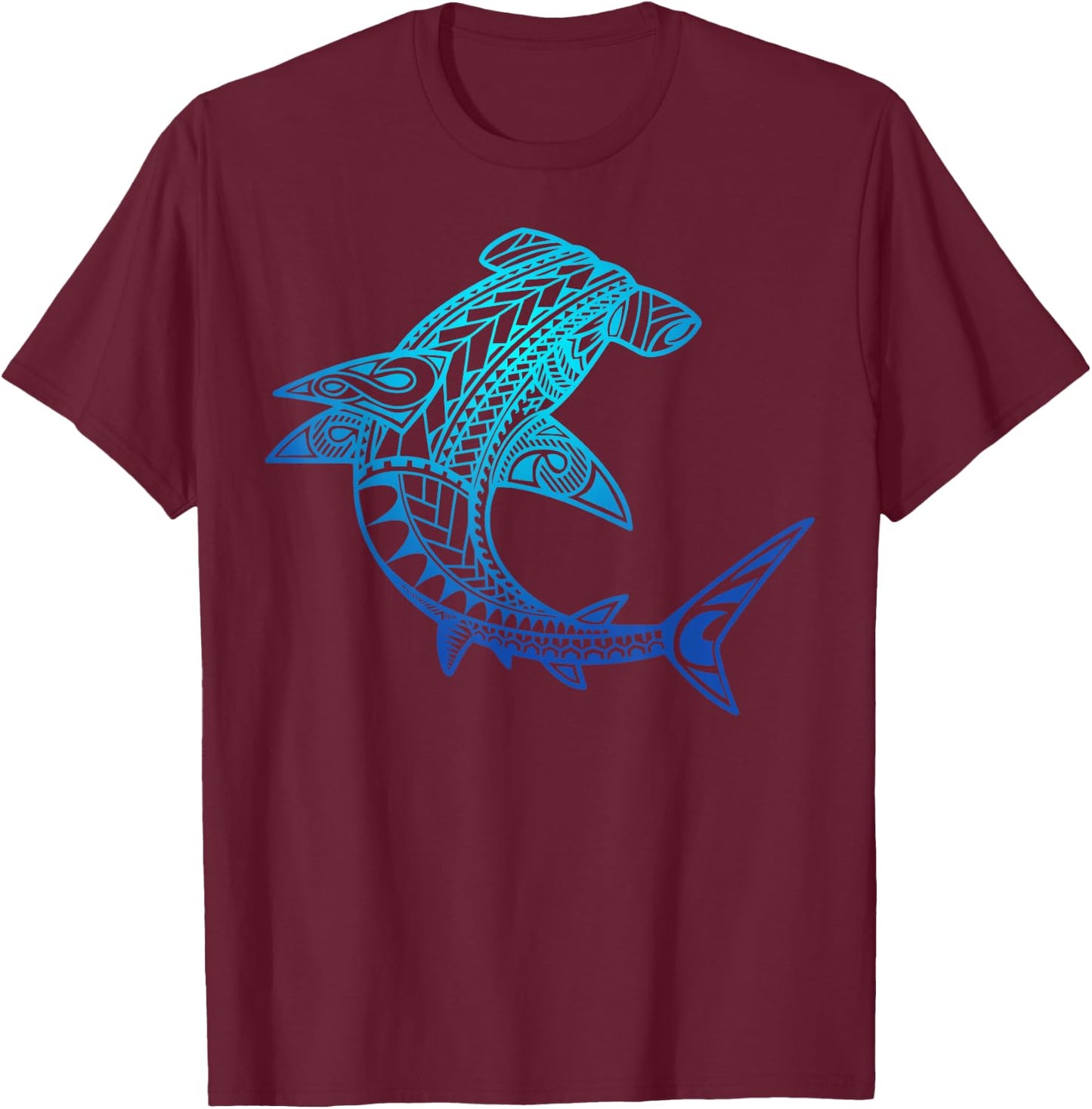 Hawaii Tribal Style Shark for Hawaiian Beach Lover Cool T-Shirt - T-Shirt | Maroon