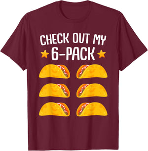 Taco Six Pack | Cinco de Mayo Fiesta | & Party T-Shirt - T-Shirt | Maroon