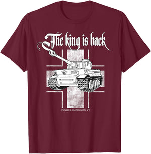 German King Tiger tank soldier WWII. warrior T-Shirt - T-Shirt | Maroon