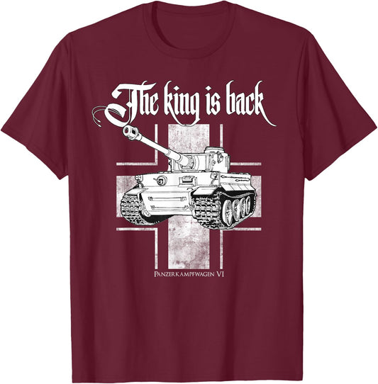 German King Tiger tank soldier WWII. warrior T-Shirt - T-Shirt | Maroon