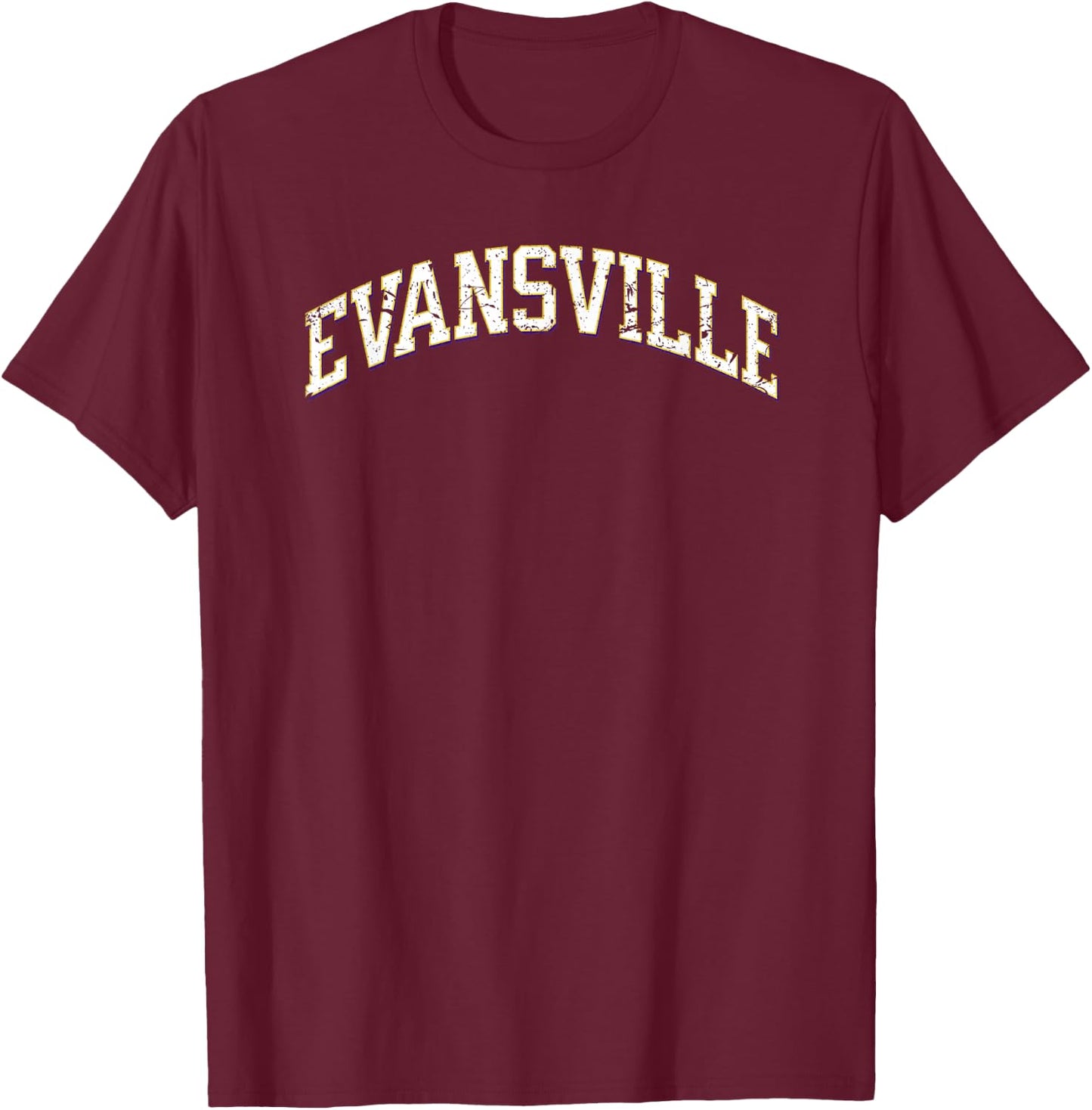 Evansville Indiana- Throwback Design - Vintage Worn Classic T-Shirt - T-Shirt | Maroon