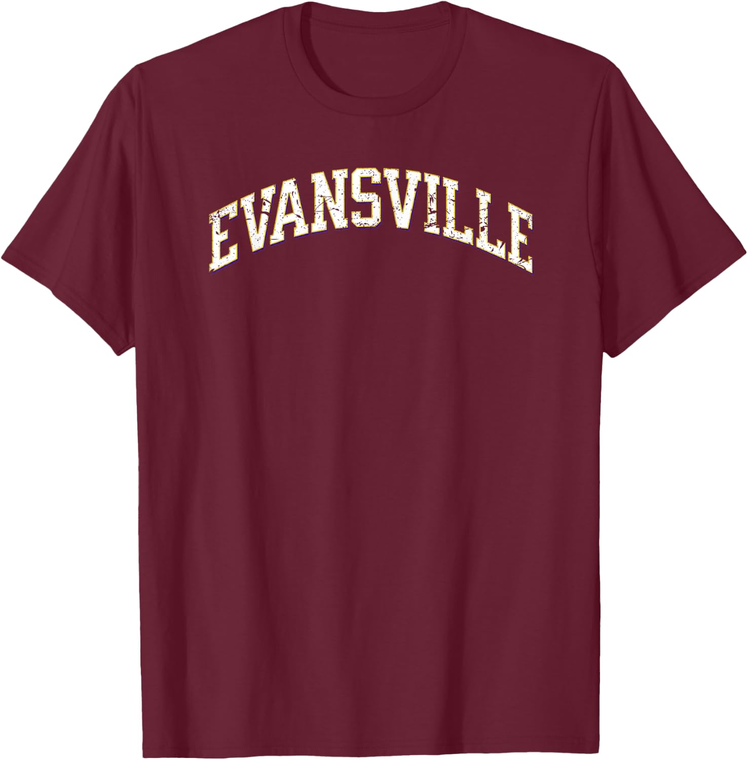 Evansville Indiana- Throwback Design - Vintage Worn Classic T-Shirt - T-Shirt | Maroon