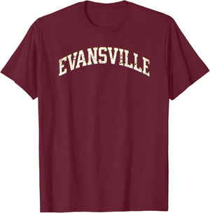 Evansville Indiana- Throwback Design - Vintage Worn Classic T-Shirt - T-Shirt | Maroon