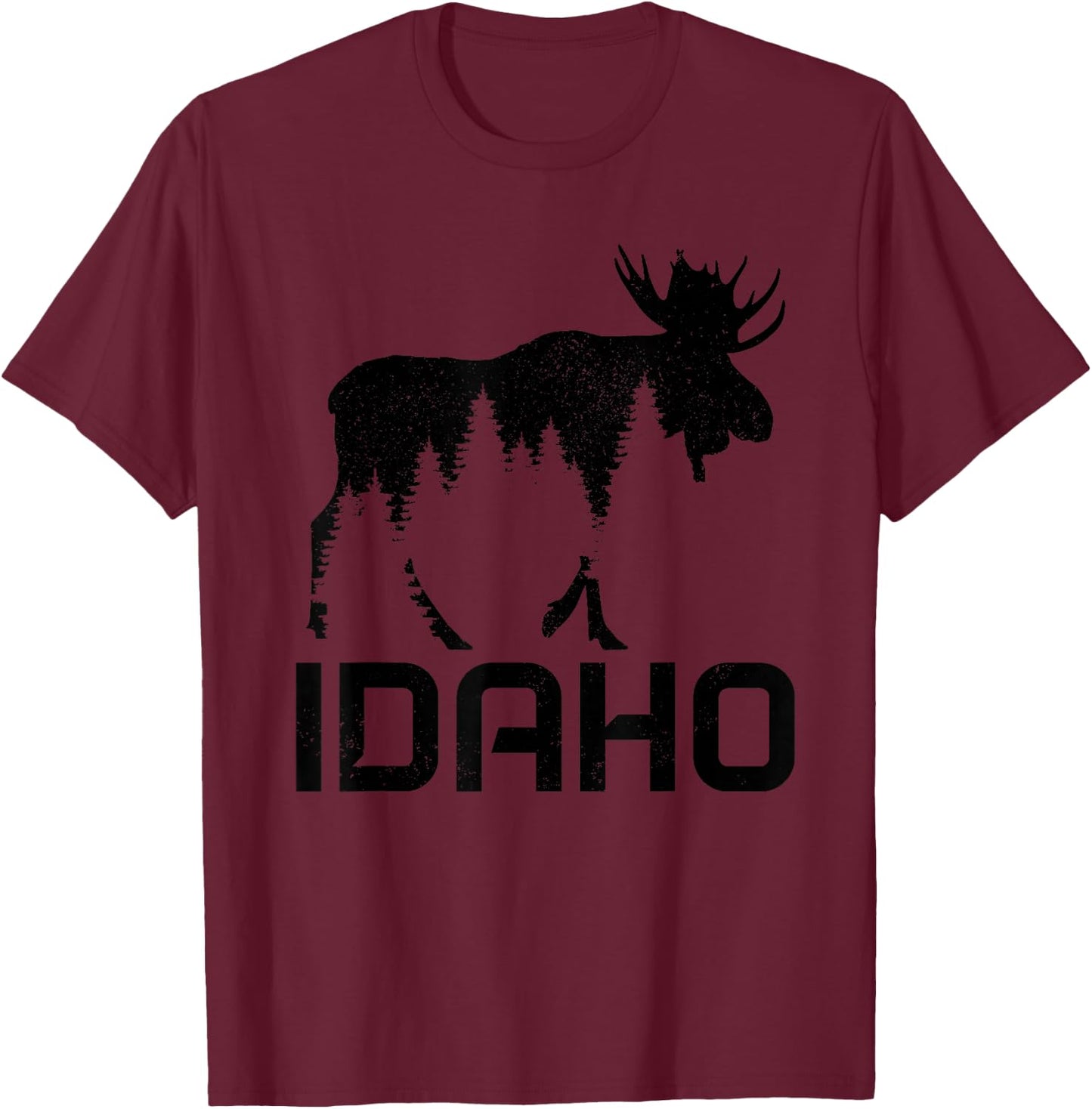 Idaho Vintage Moose Souvenir T-Shirt - T-Shirt | Maroon
