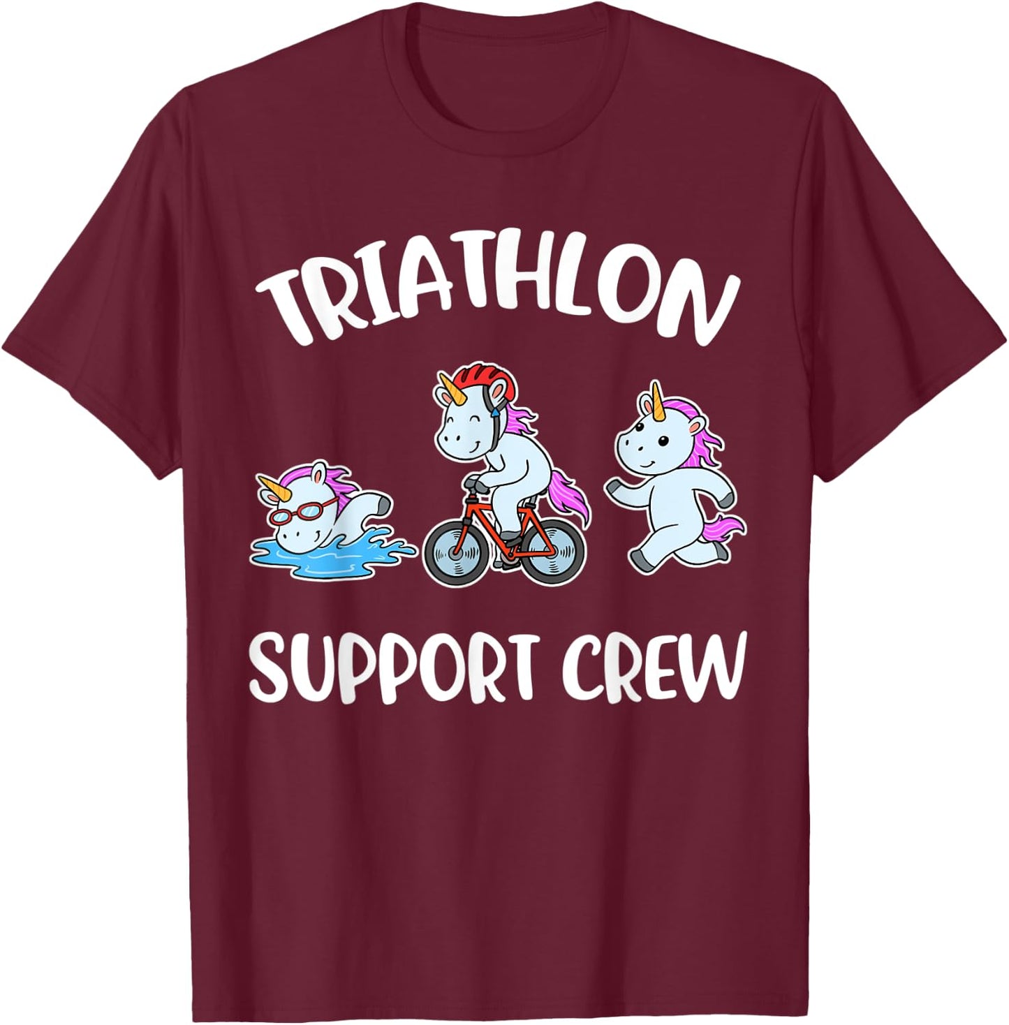 Triathlon Support Crew T-Shirt - T-Shirt | Maroon