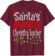 Santas Favorite Chemistry Teacher Funny Christmas Teacher T-Shirt - T-Shirt | Maroon