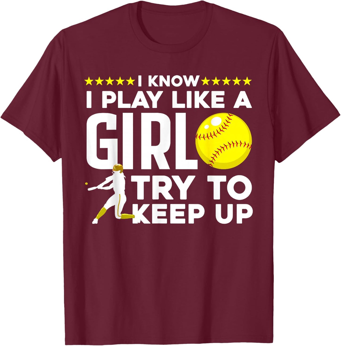 Cool Softball Girls Baseball Catcher Pitcher Coach T-Shirt - T-Shirt | Maroon