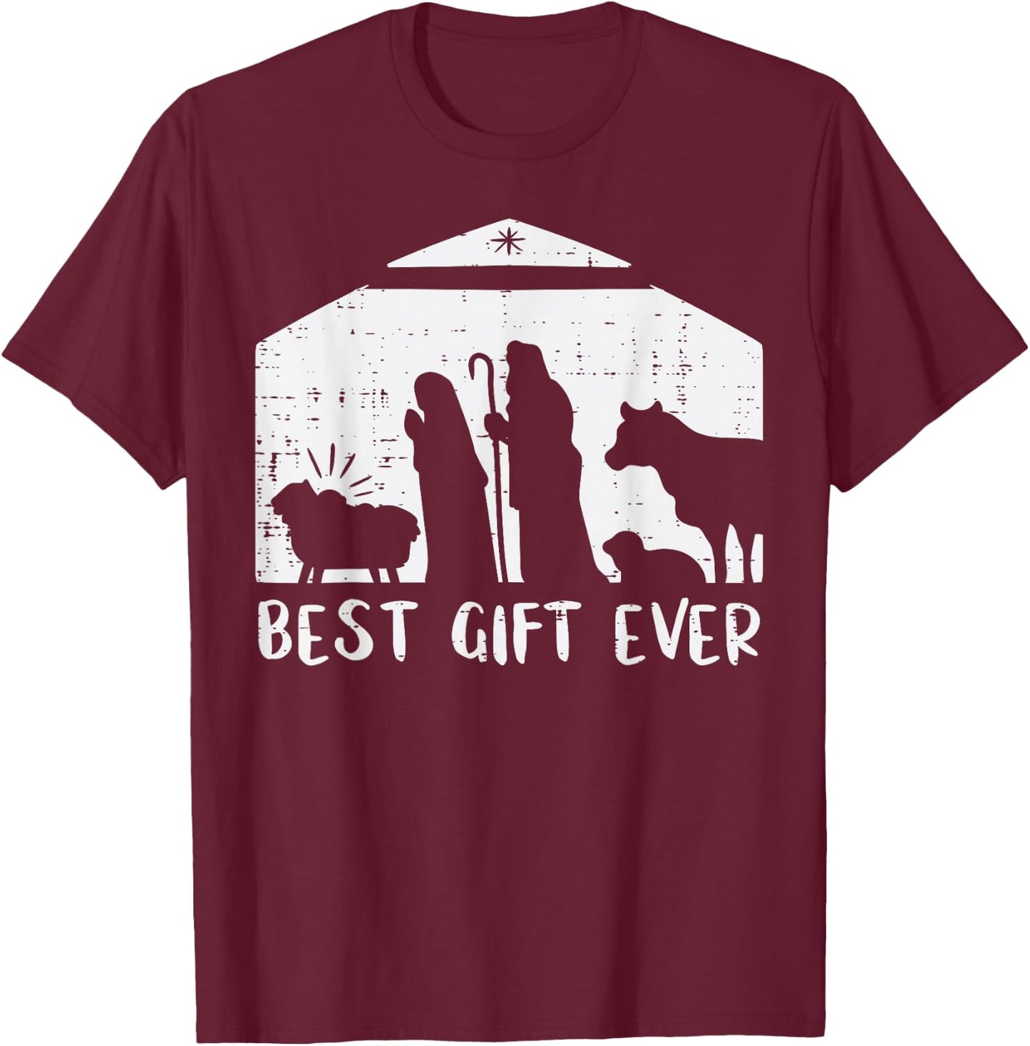 Christmas Best Gift Nativity Xmas Christian Men Women Kids T-Shirt - T-Shirt | Maroon
