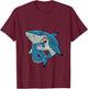 Kids 6 Year Old Shark Shirt 6th Birthday Shark Theme Party T-Shirt - T-Shirt | Maroon