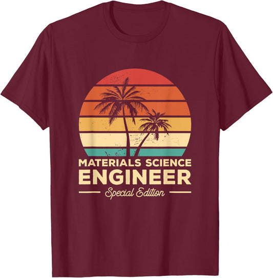 Vintage Materials Science Engineer T-Shirt - T-Shirt | Maroon