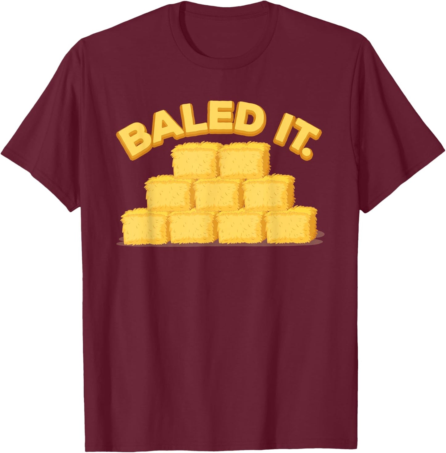 Cool Hay Bale Design Women Hay Bale Farmer Farming T-Shirt - T-Shirt | Maroon