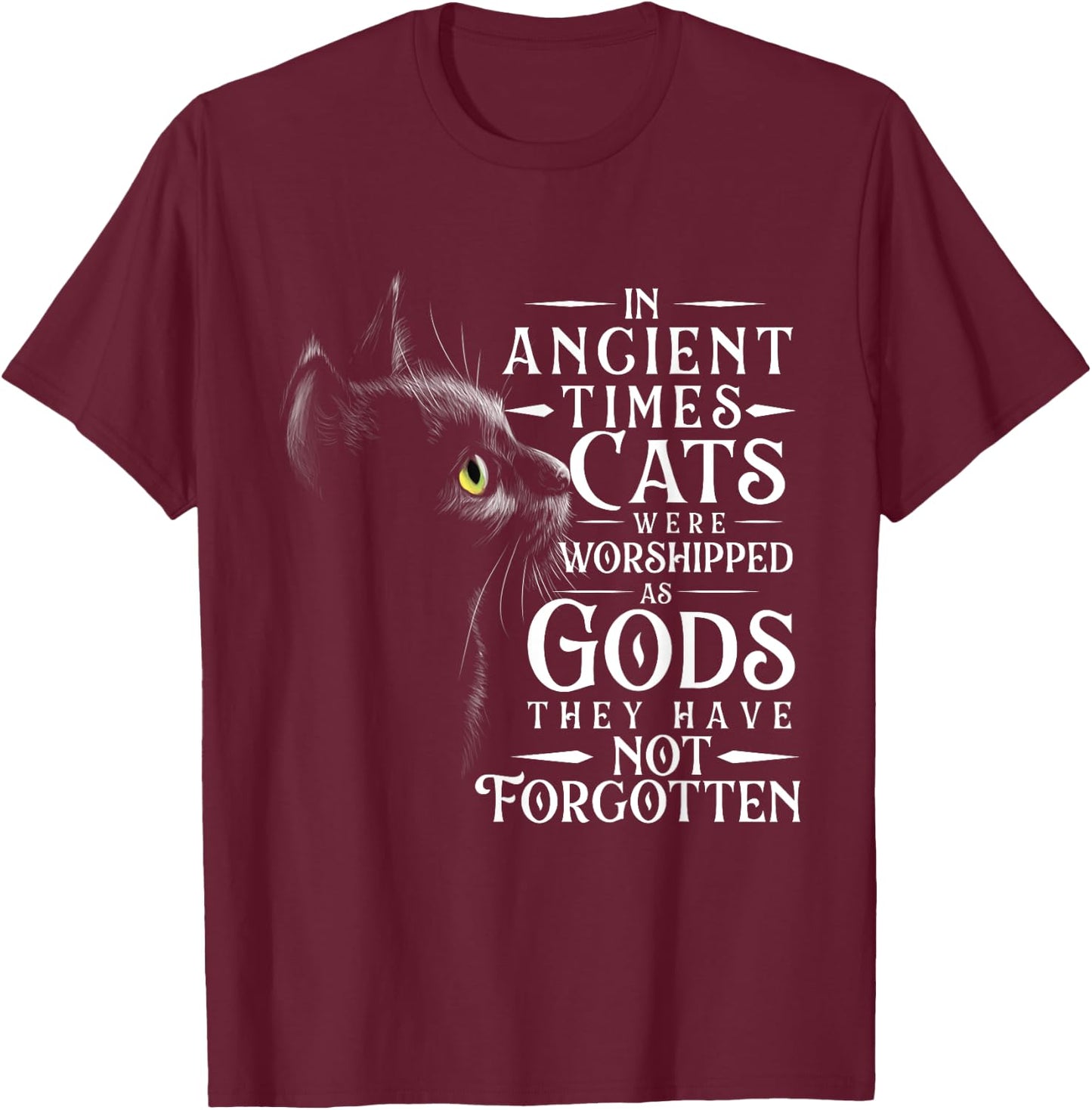 In Ancient Times Cats Were Worshipped As Gods - Pet Lover T-Shirt - T-Shirt | Maroon