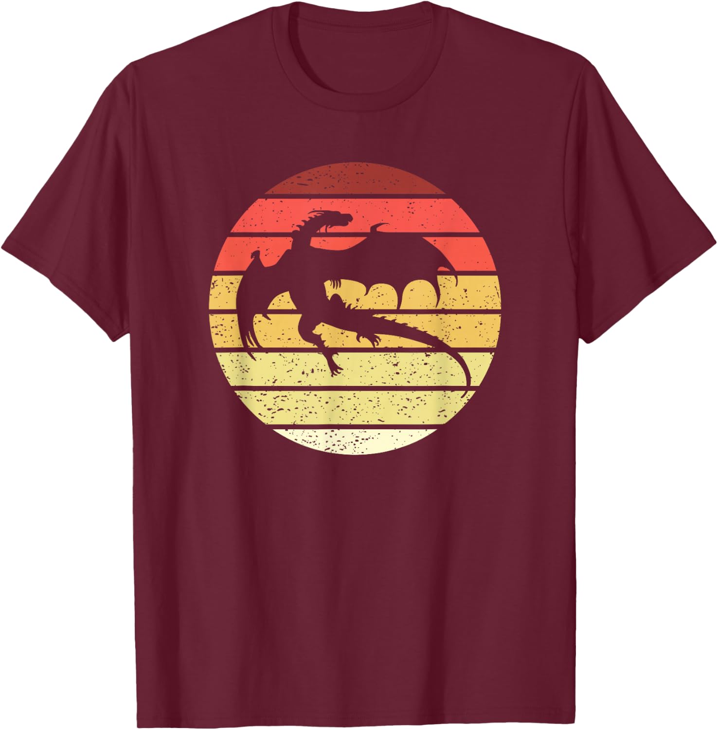 Dragon Retro Style Vintage T-Shirt - T-Shirt | Maroon