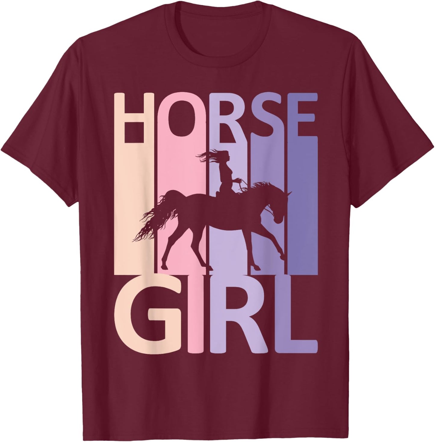 Horse Girl Country Woman Girl HorseBack Rider Equestrian T-Shirt - T-Shirt | Maroon