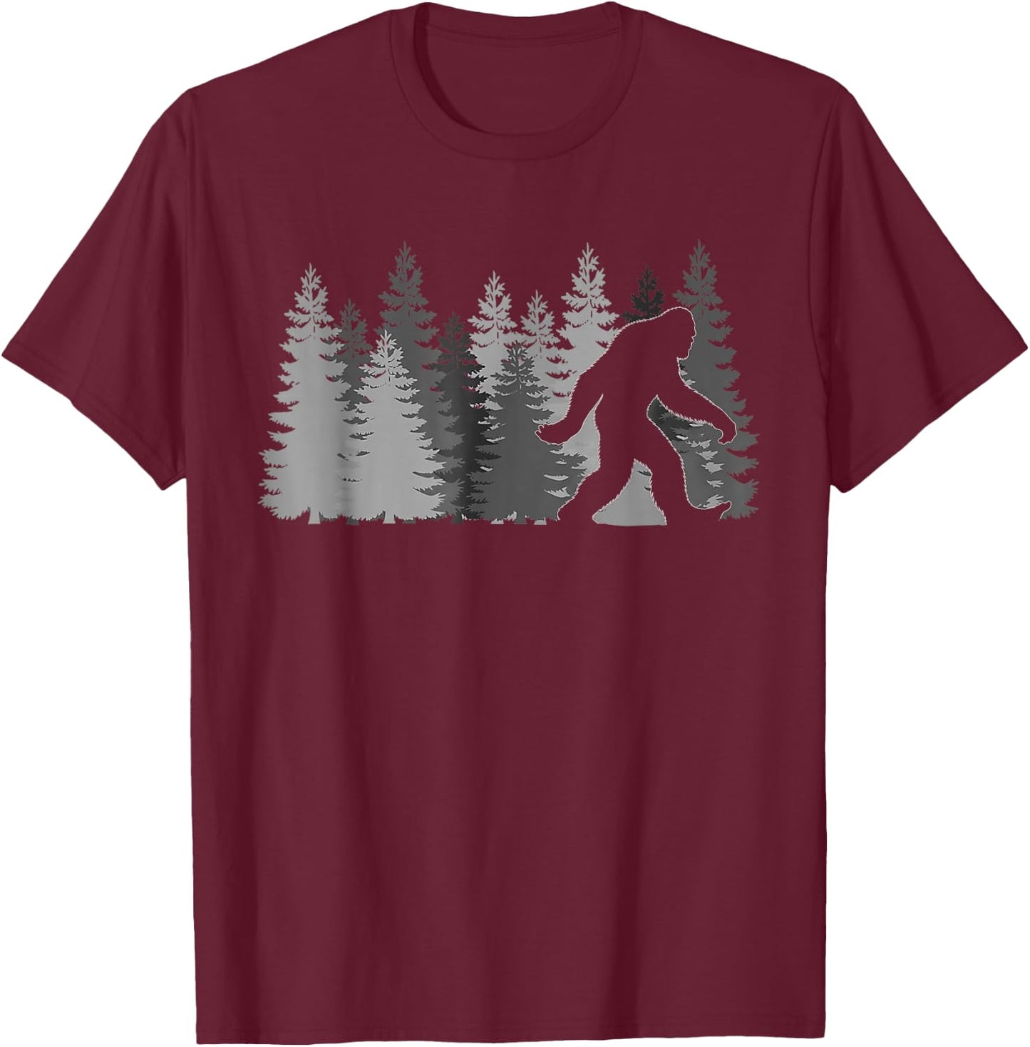 Vintage Bigfoot Sasquatch Gifts Father Day BigFoot Walking T-Shirt - T-Shirt | Maroon