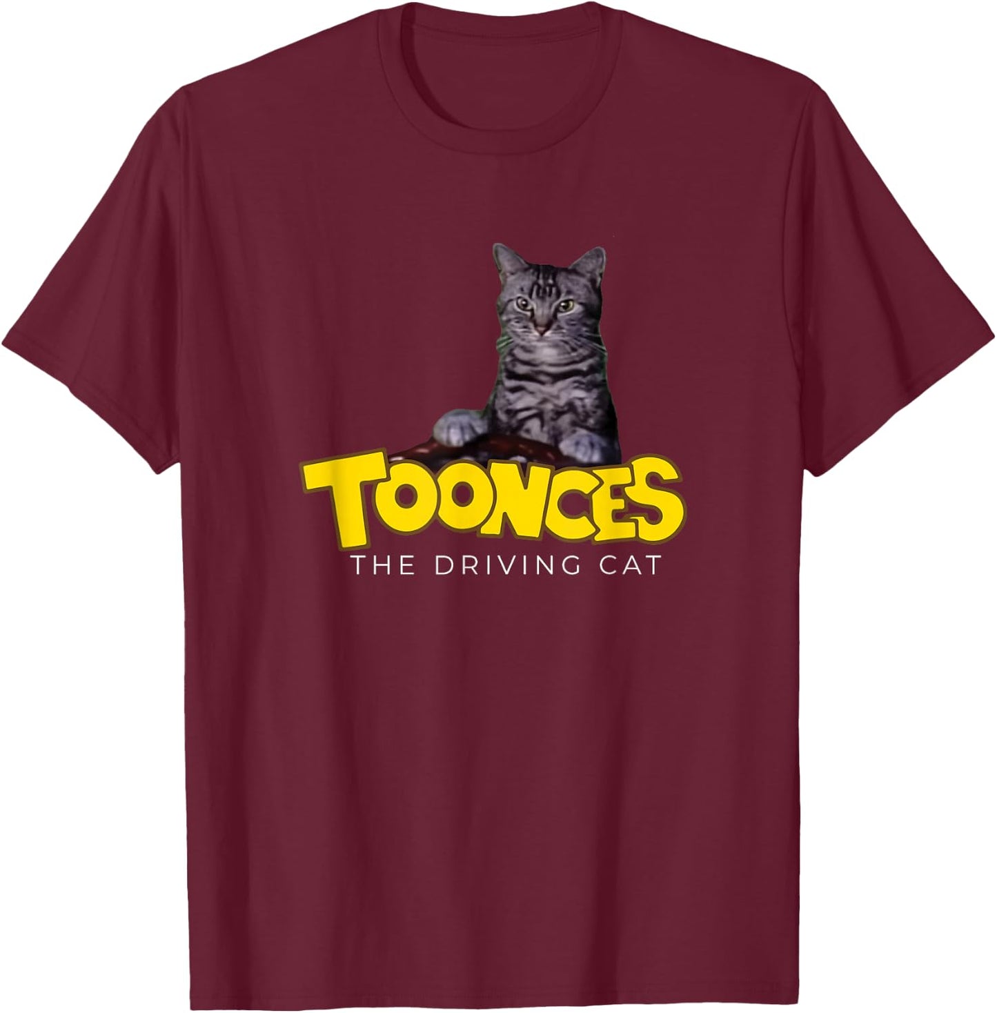 Toonces The Driving Cat T-Shirt - T-Shirt | Maroon