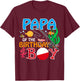 Papa of The Birthday Boy Fishing Family Matching Family T-Shirt - T-Shirt | Maroon