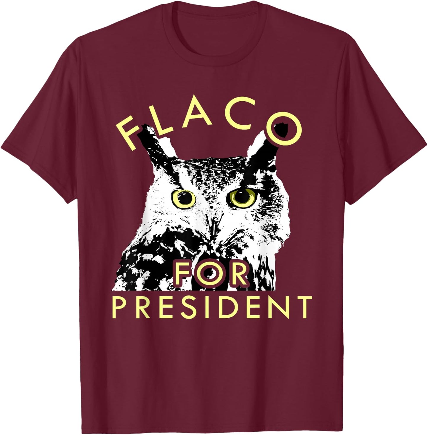Flaco Owl T-Shirt - T-Shirt | Maroon
