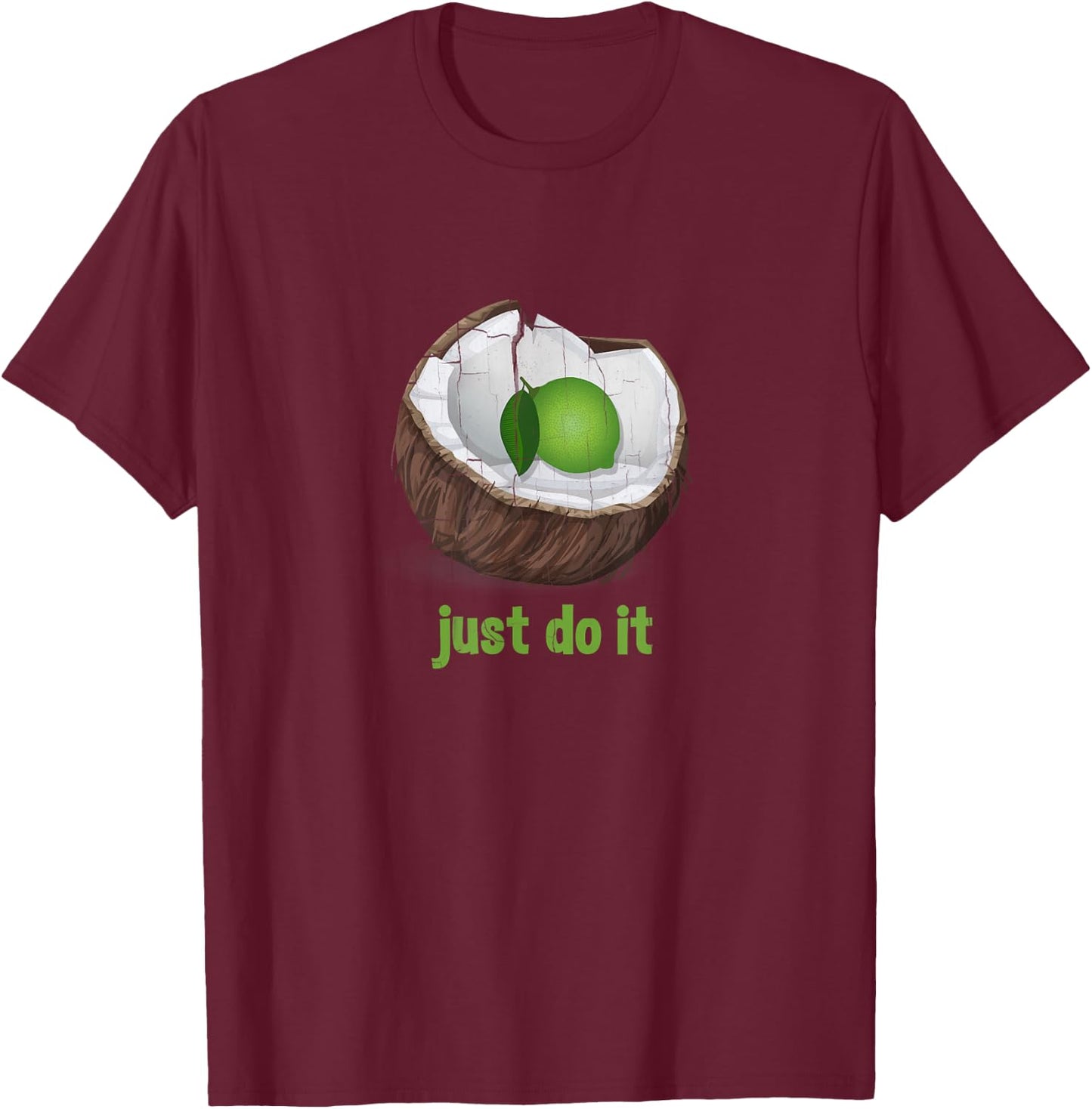 Funny Lime In The Coconut (Distressed) T-Shirt - T-Shirt | Maroon