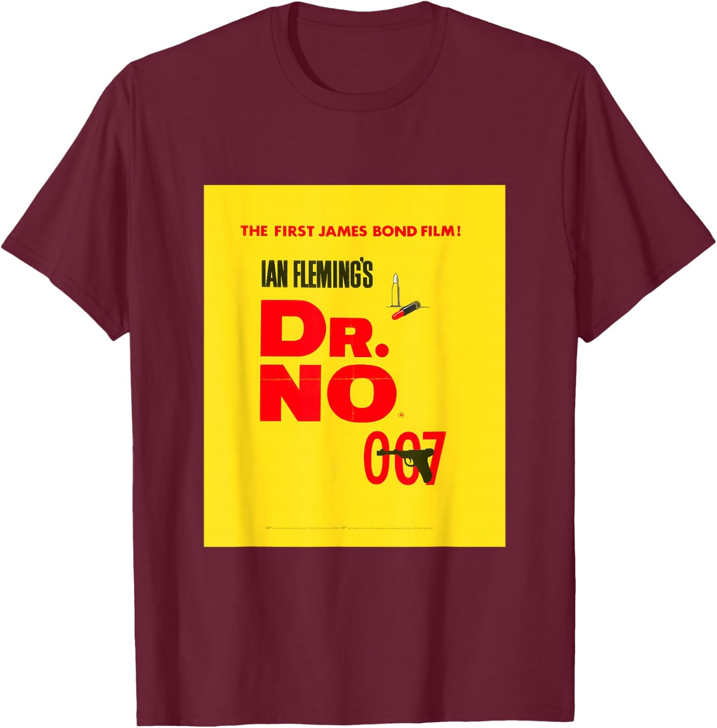 Official James Bond 007 Dr. No T-Shirt - T-Shirt | Maroon