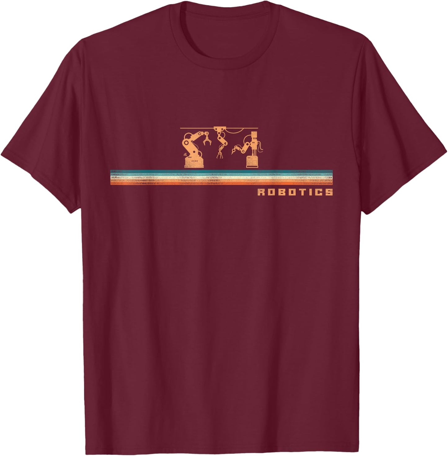 Robot Robotics Engineer Retro Vintage Robotics T-Shirt - T-Shirt | Maroon