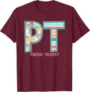 Groovy Physical Therapy PT Physical Therapist Back To School T-Shirt - T-Shirt | Maroon