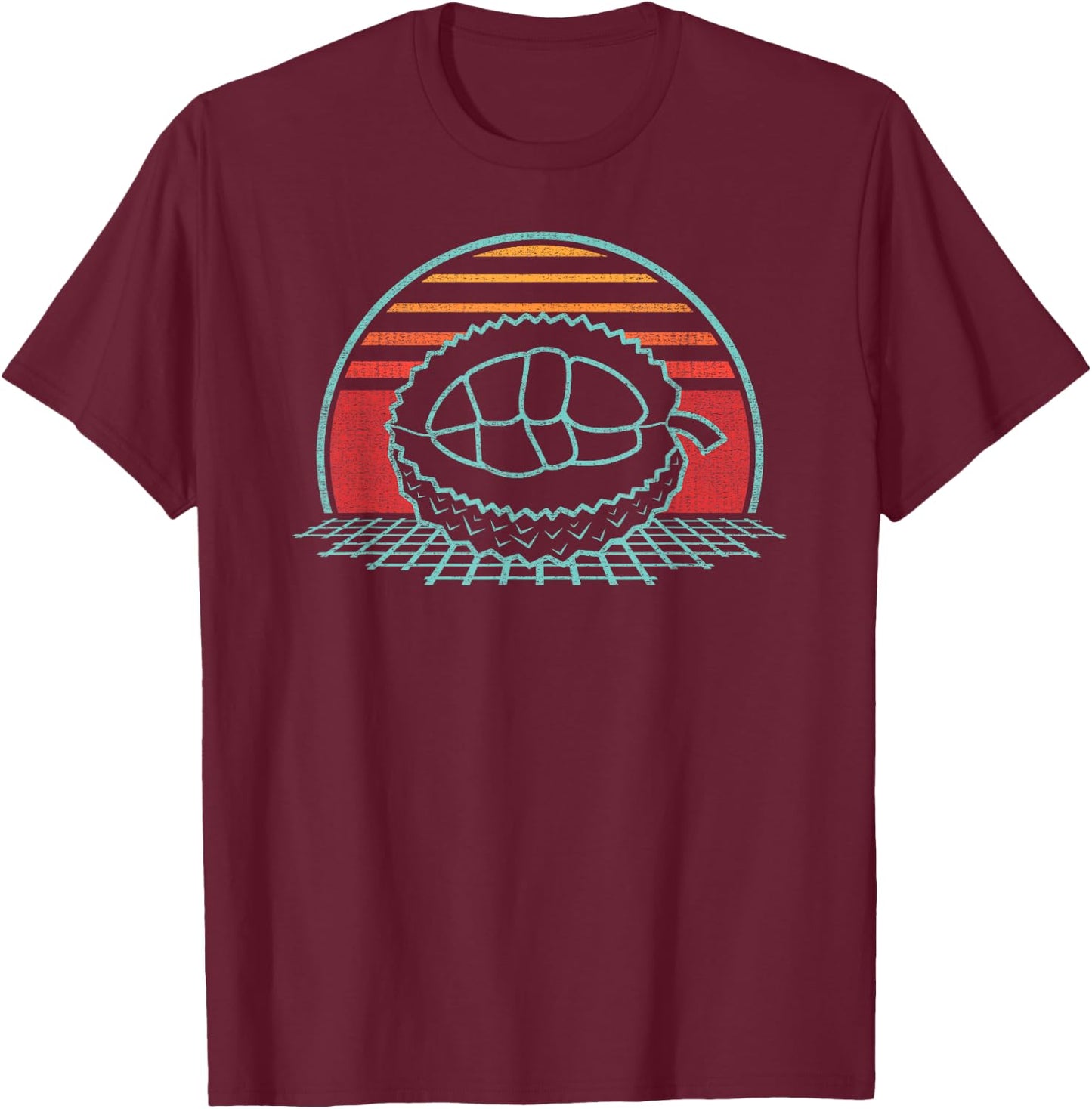 Durian Retro Vintage 80s Style T-Shirt - T-Shirt | Maroon