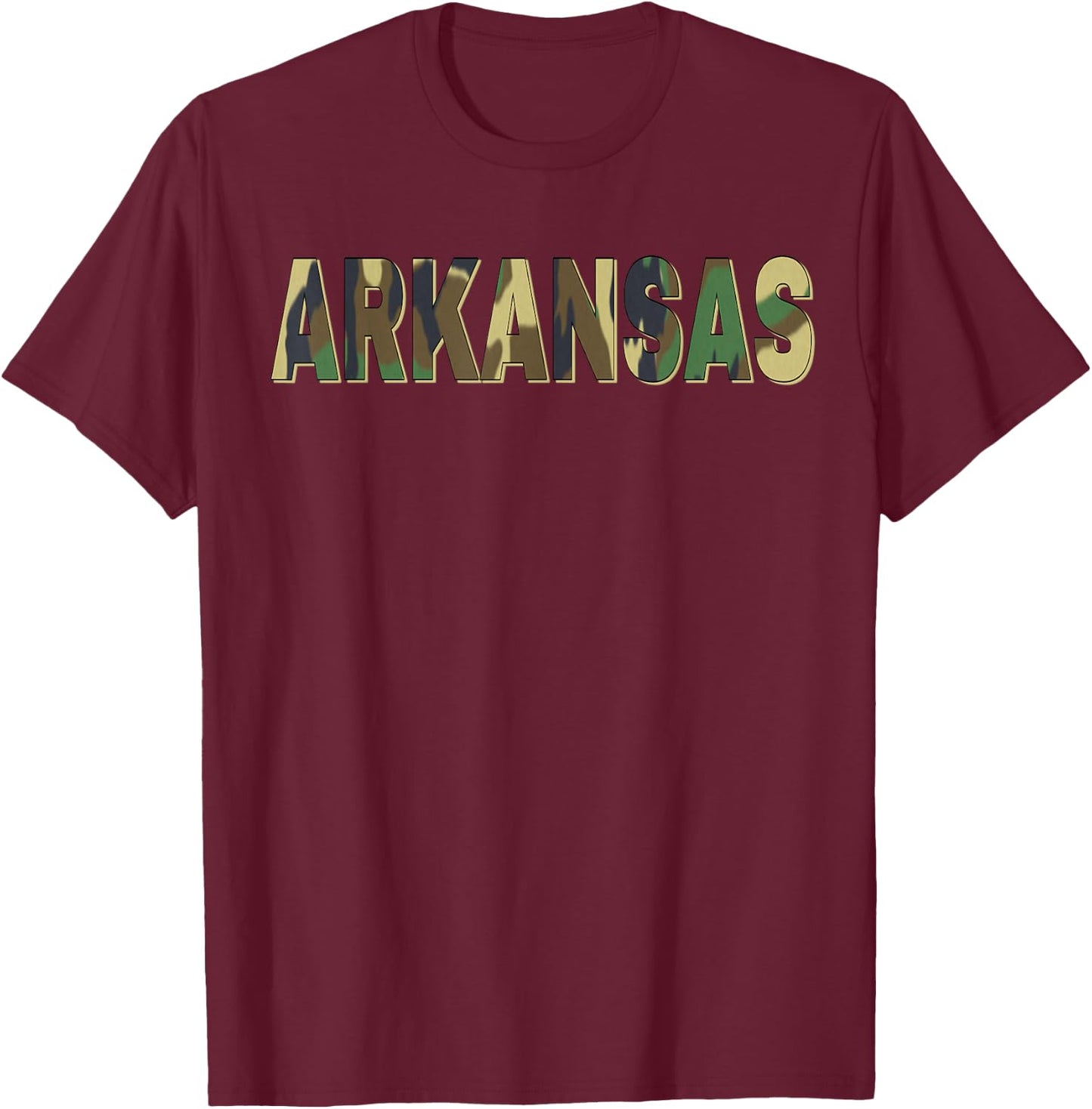 Arkansas Camouflage Men Women & Kids Camo Arkansas T-Shirt - T-Shirt | Maroon