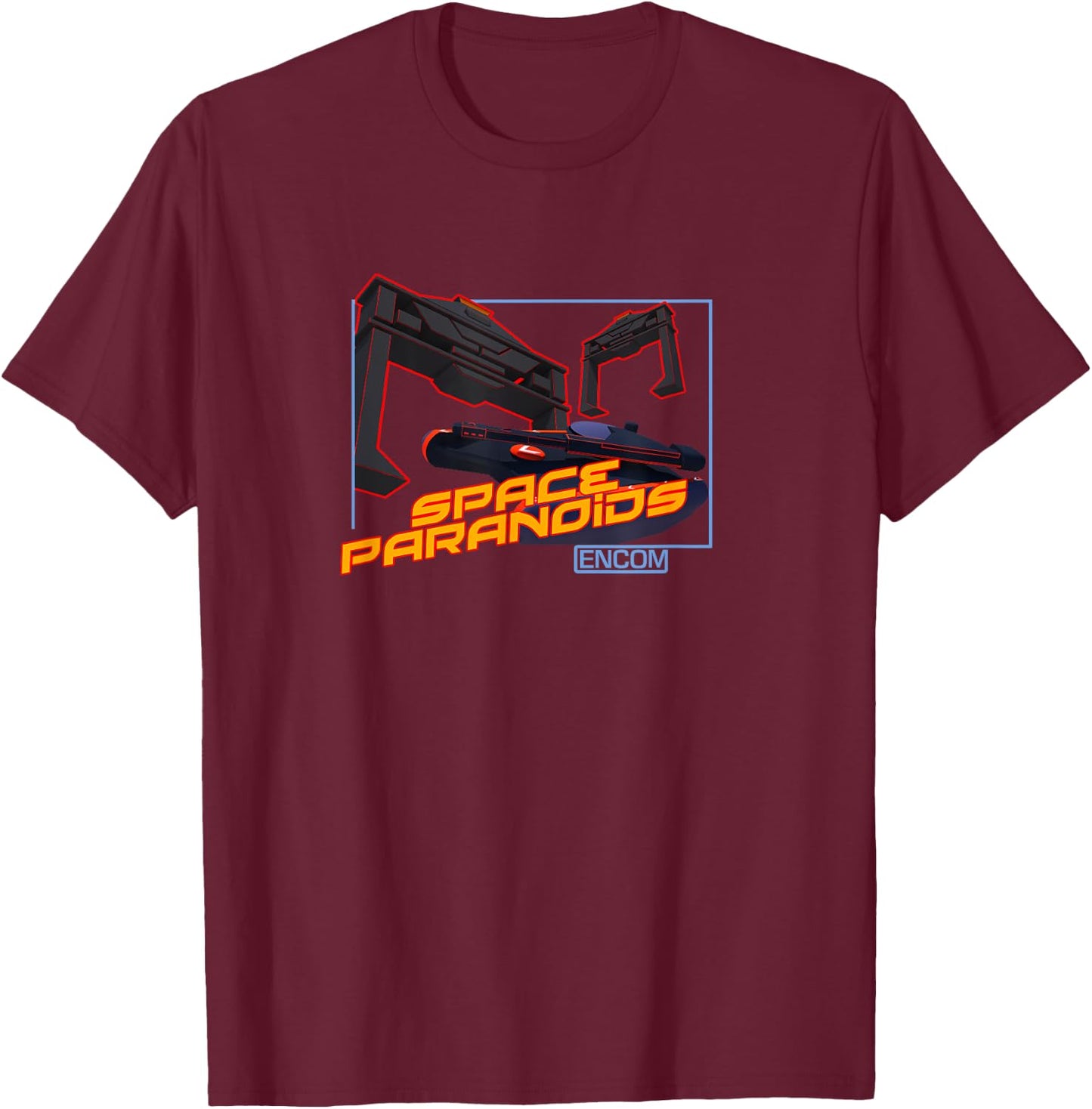 Encom Space Paranoids Game T-Shirt - T-Shirt | Maroon