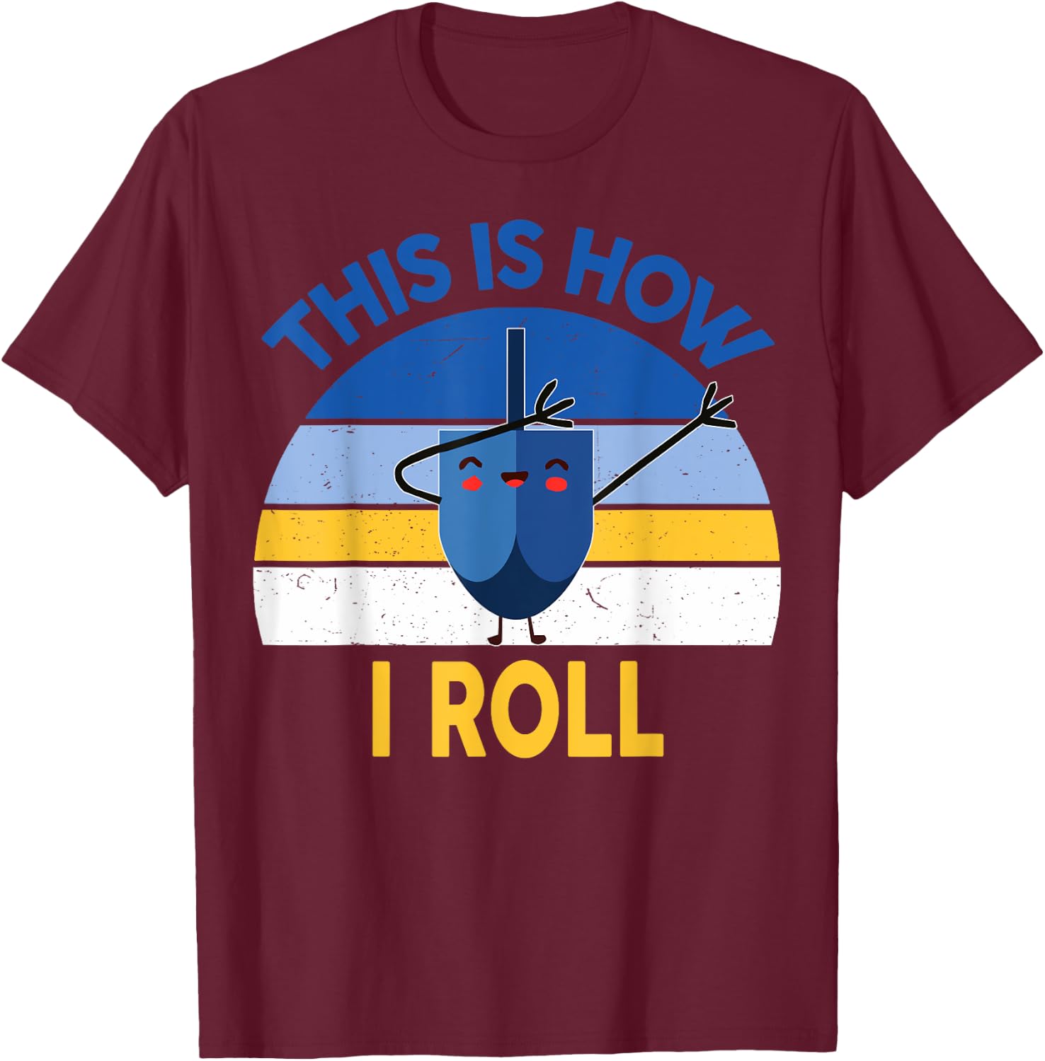 Hanukkah This Is How I Roll Dabbing Kids Toddler Boys Teens T-Shirt - T-Shirt | Maroon