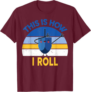 Hanukkah This Is How I Roll Dabbing Kids Toddler Boys Teens T-Shirt - T-Shirt | Maroon