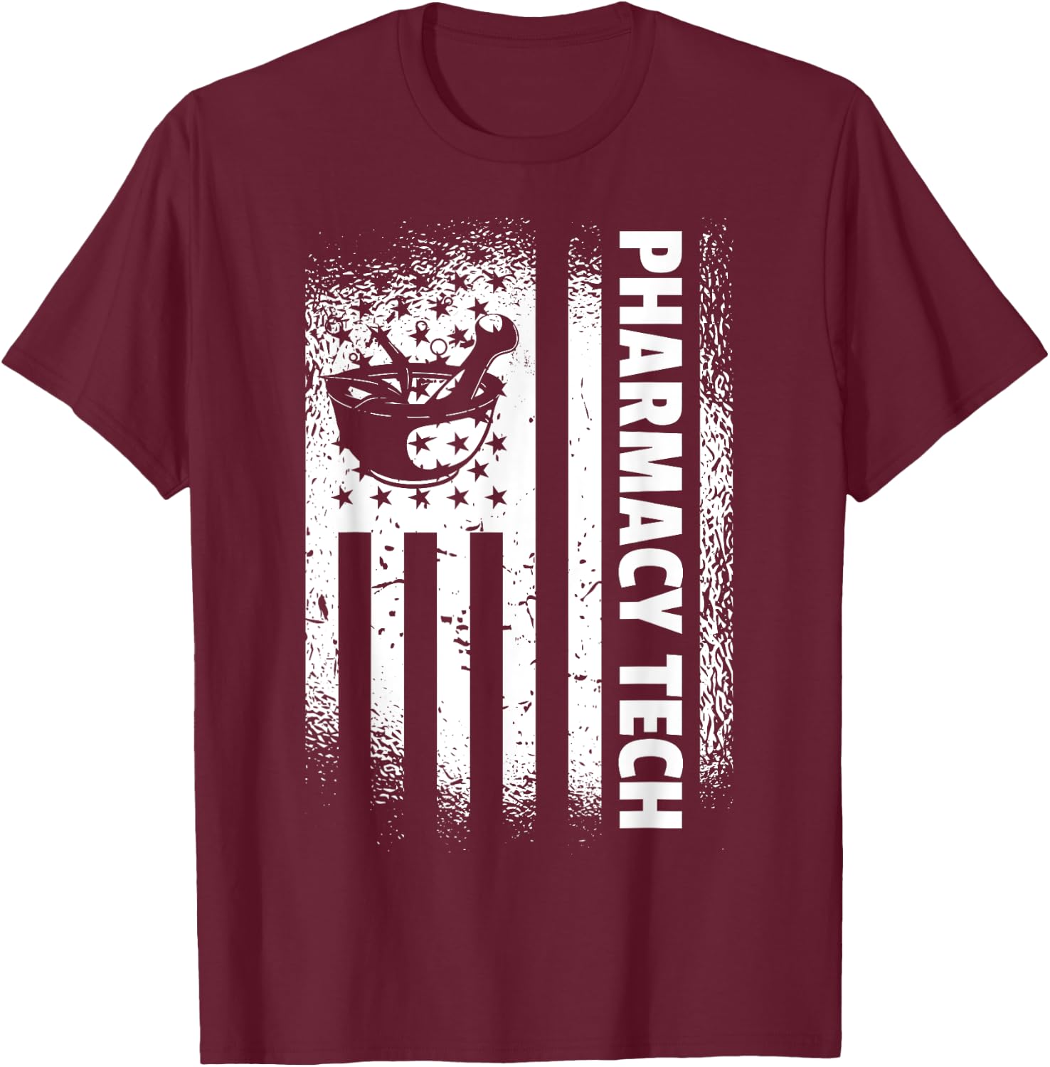 Pharmacy Technician American Flag Cute Pharmacy Technician T-Shirt - T-Shirt | Maroon