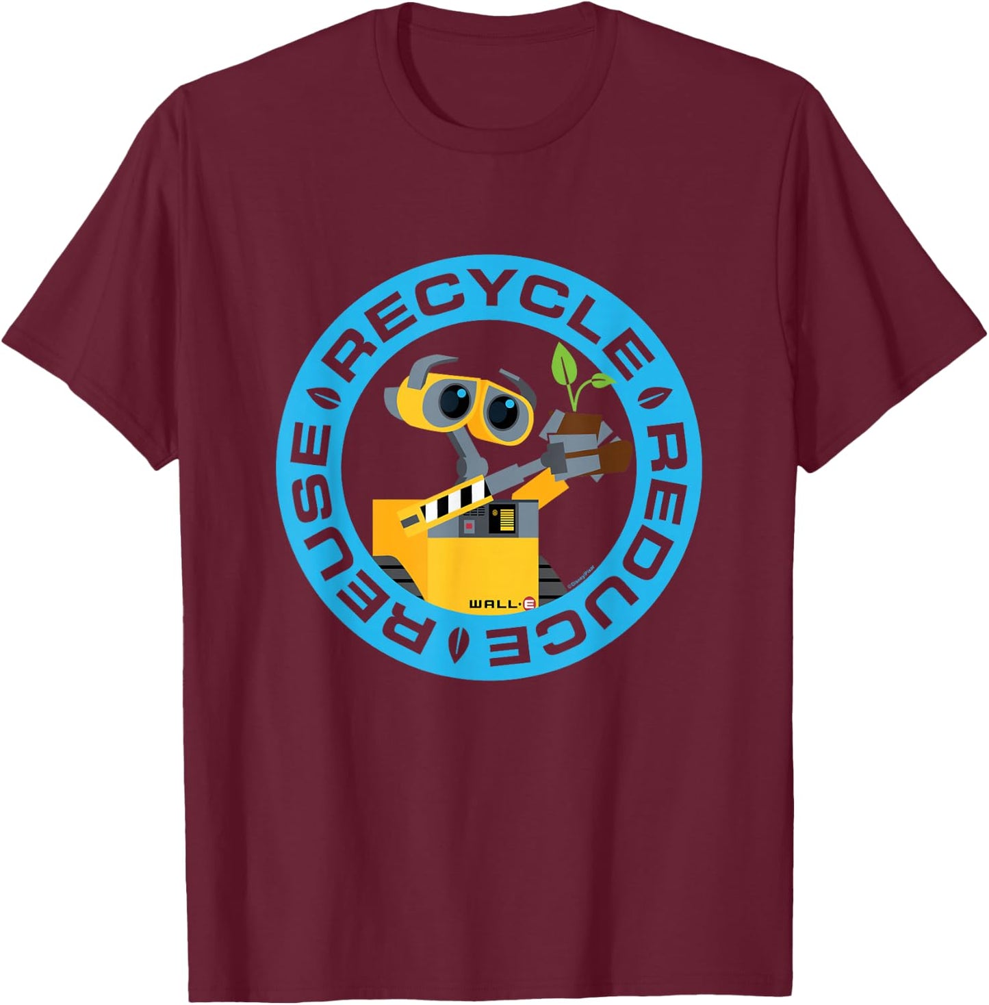 Wall-E - Recycle Reduce Reuse T-Shirt - T-Shirt | Maroon