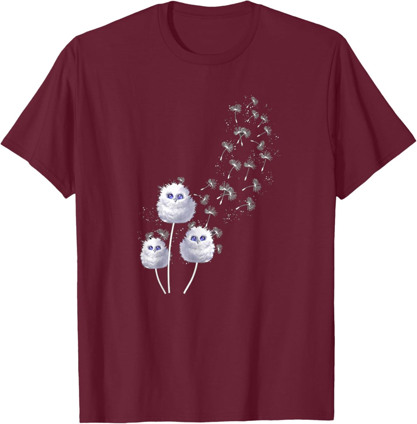 Funny dandelion owls women men motivational T-Shirt - T-Shirt | Maroon