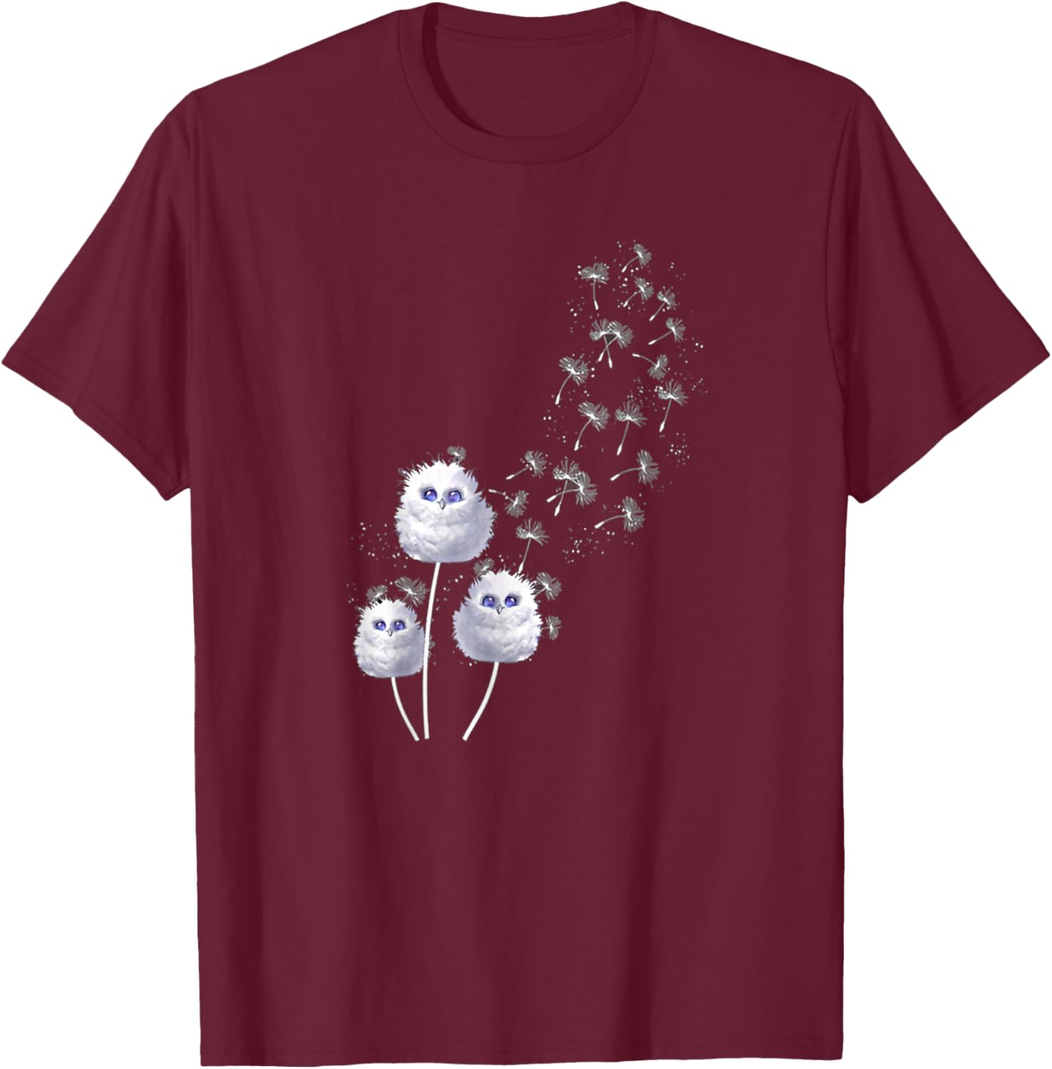 Funny dandelion owls women men motivational T-Shirt - T-Shirt | Maroon