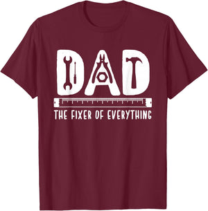 Dad The Fixer Of Everything Funny Father's Day Tools T-Shirt - T-Shirt | Maroon