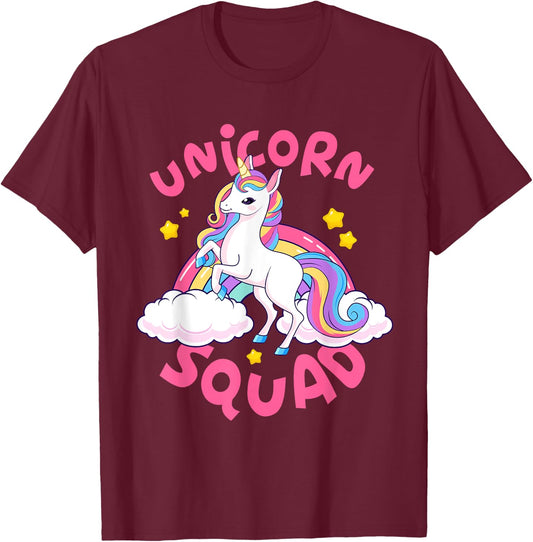 Unicorn Squad Birthday Graphic - Unicorn Squad T-Shirt - T-Shirt | Maroon