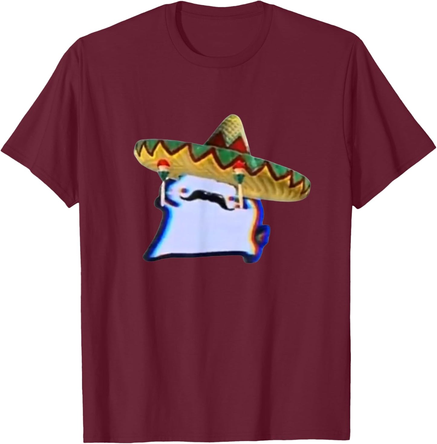 Mexican Crumb Cat Cuptoast Funny Dancing Meme T-Shirt - T-Shirt | Maroon