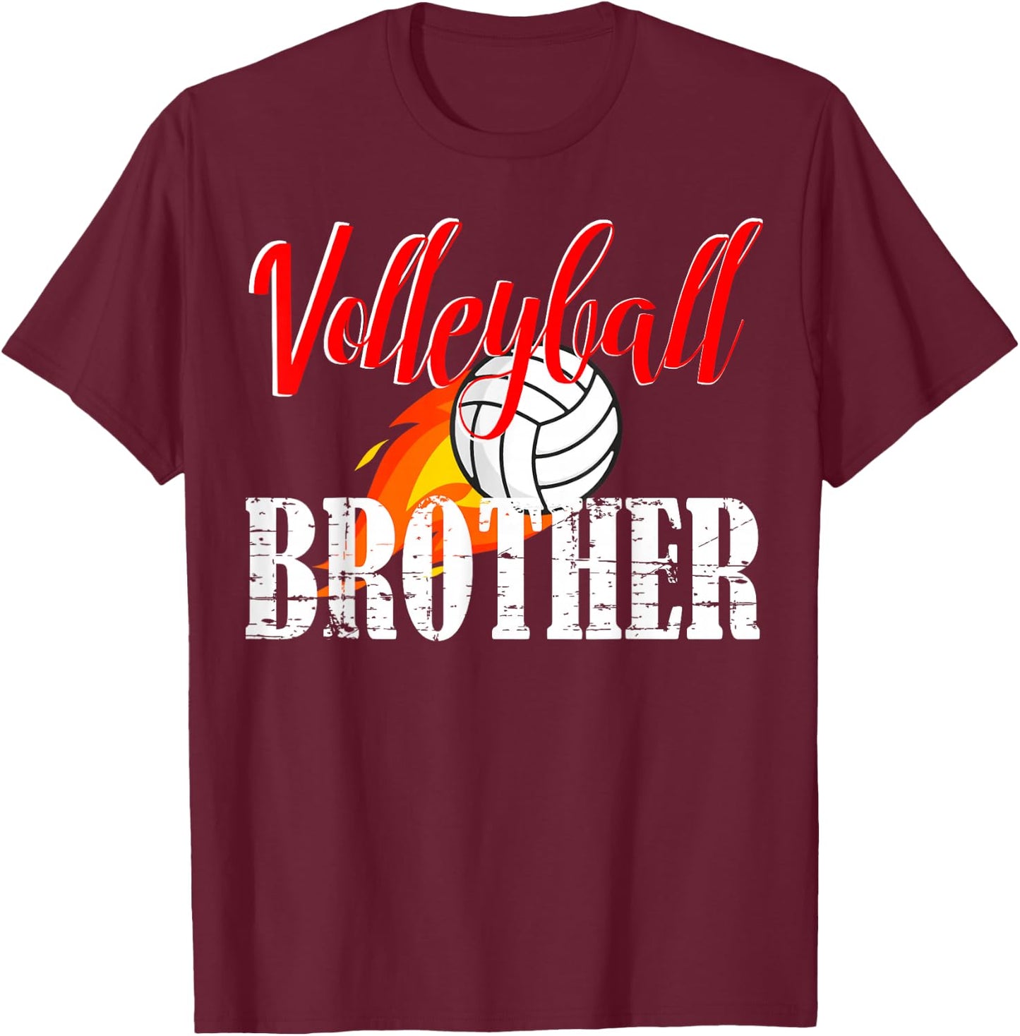 Volleyball Brother Volleyball Lover T-Shirt - T-Shirt | Maroon