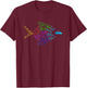 Bicycle Shark Fish Eats Car Cycling Cyclist T-Shirt - T-Shirt | Maroon