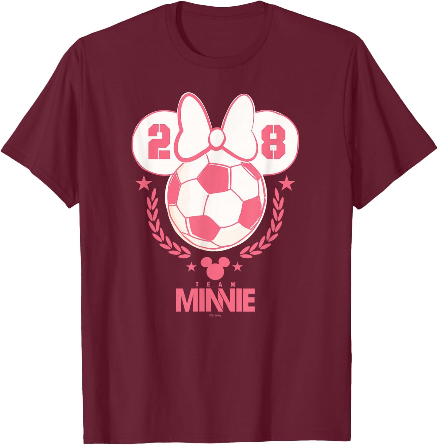 Disney Minnie Mouse Sports Soccer Team Minnie 28 Football T-Shirt - T-Shirt | Maroon