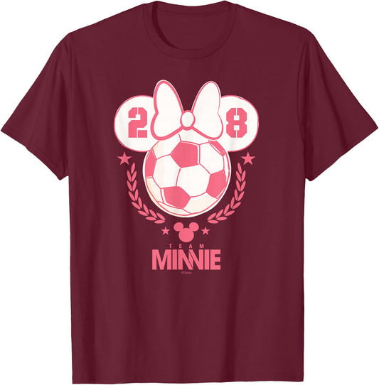 Disney Minnie Mouse Sports Soccer Team Minnie 28 Football T-Shirt - T-Shirt | Maroon