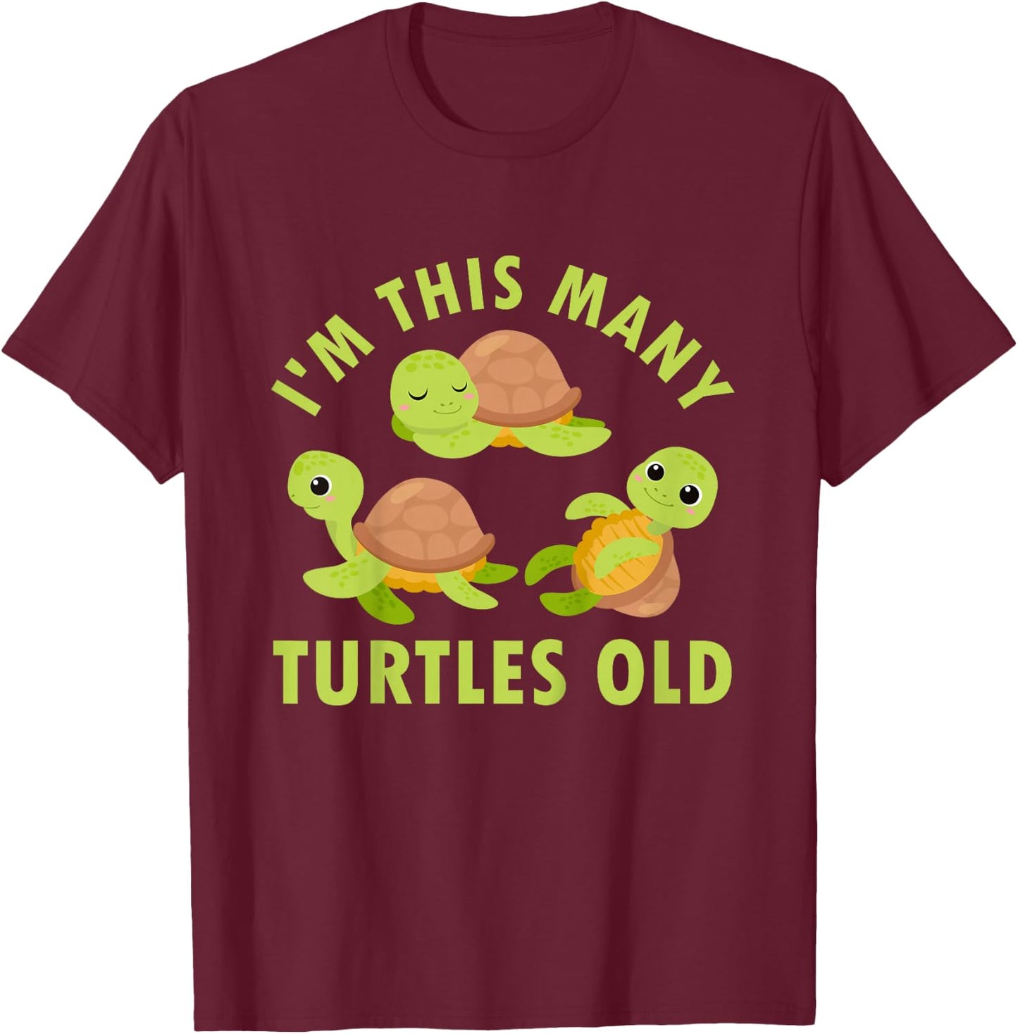 Kids 3 Year Old Boy Sea Turtles Old 3rd Birthday Kids T-Shirt - T-Shirt | Maroon
