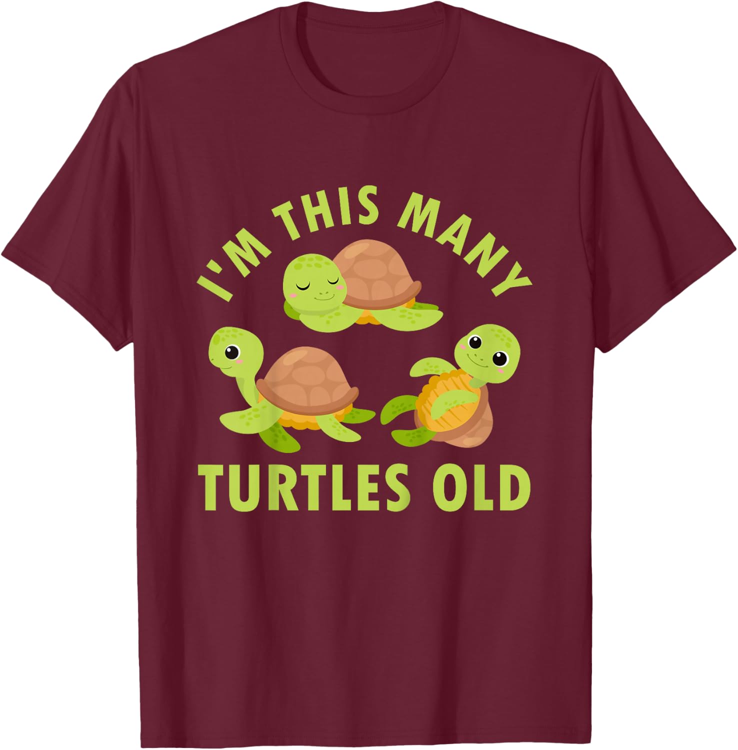 Kids 3 Year Old Boy Sea Turtles Old 3rd Birthday Kids T-Shirt - T-Shirt | Maroon
