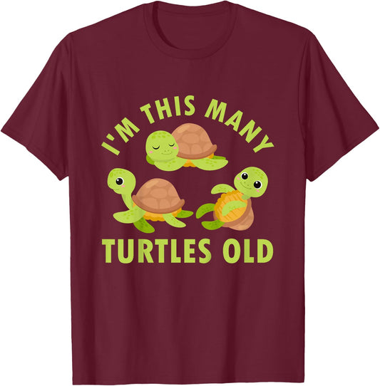 Kids 3 Year Old Boy Sea Turtles Old 3rd Birthday Kids T-Shirt - T-Shirt | Maroon